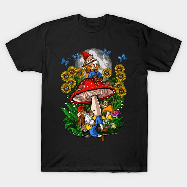 Forest Mushroom Gnomes T-Shirt by underheaven